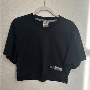 Adidas Black Boxy Crop T-Shirt Jersey